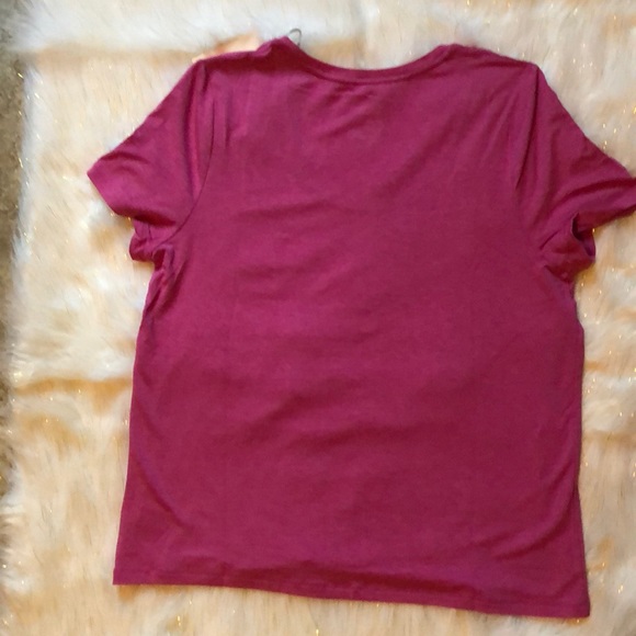 Pink Scoop Neck T-shirt Sz. L Rayon Cool Feel - Picture 4 of 5